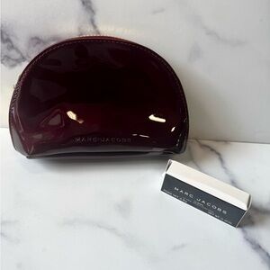 Marc Jacobs No Angel Liquid Lip Crème + Patent Leather Cosmetic Bag Set - NEW